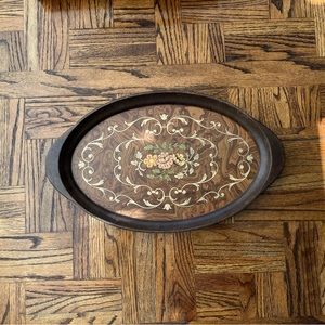 Italian Marquetry Inlaid Wood Tray MISS Bellevue